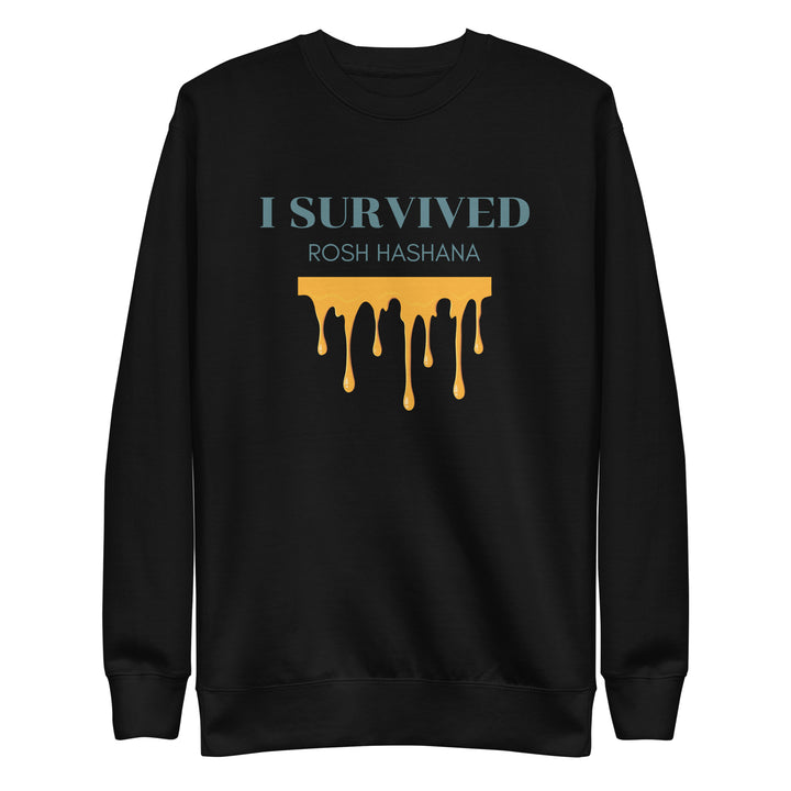 I Survived Rosh HaShana Jewish pride sweatshirt in Black - back view