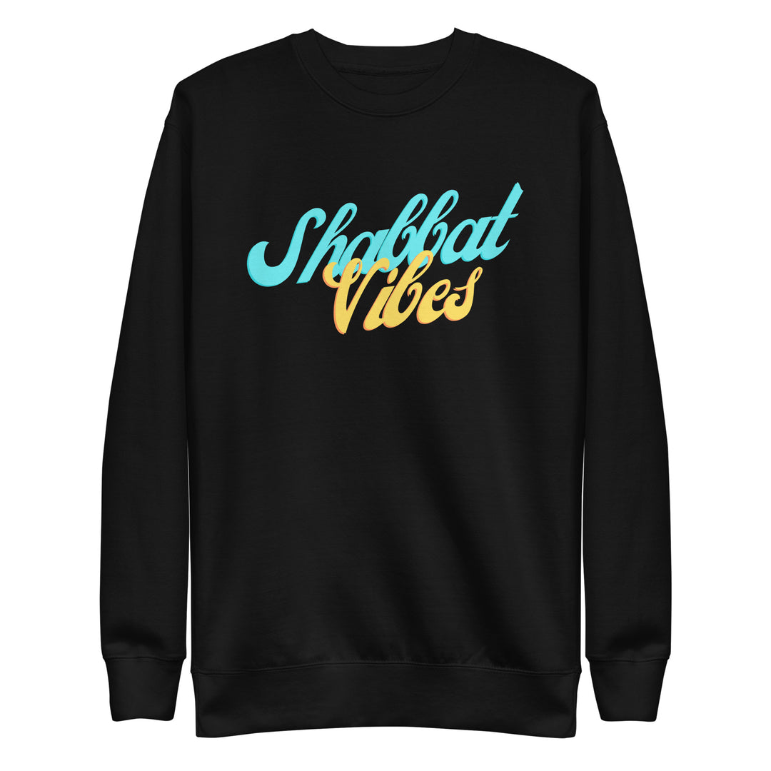Shabbat Vibes Jewish pride sweatshirt in Black - front view
