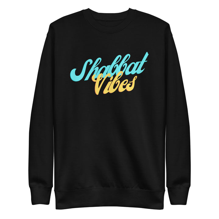 Shabbat Vibes Jewish pride sweatshirt in Black - front view