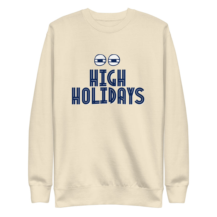 High Holidays Jewish pride sweatshirt in Bone - lifestyle shot