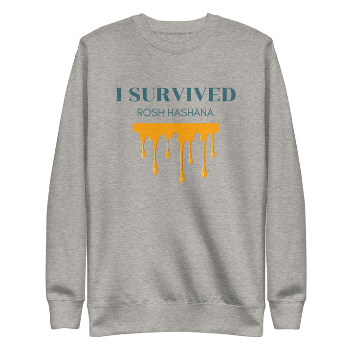 I Survived Rosh HaShana Jewish pride sweatshirt in Carbon Grey - folded view