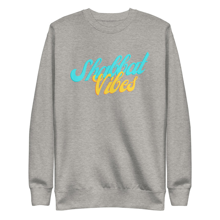Shabbat Vibes Jewish pride sweatshirt in Carbon Grey - front view