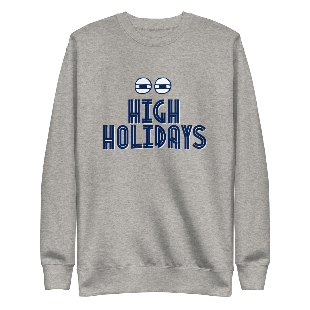 High Holidays Jewish pride sweatshirt in Carbon Grey - detail view