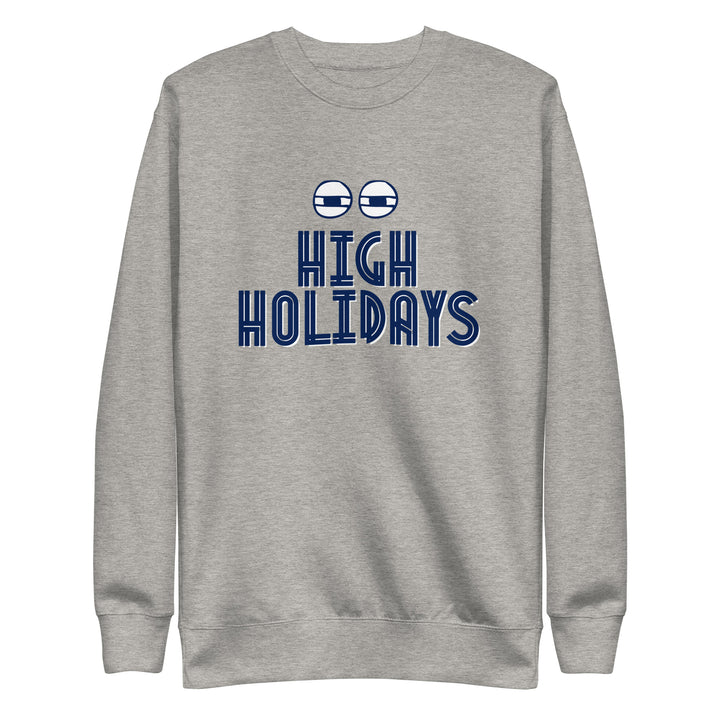 High Holidays Jewish pride sweatshirt in Carbon Grey - detail view
