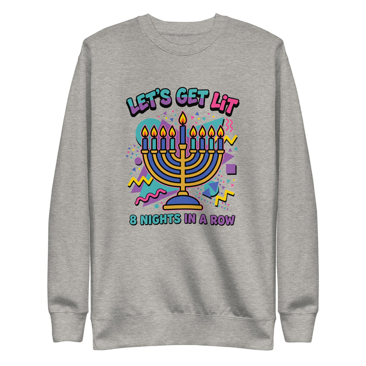 Lets Get Lit 90s Jewish pride sweatshirt in Carbon Grey - back view