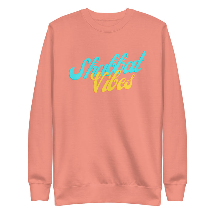 Shabbat Vibes Jewish pride sweatshirt in Dusty Rose - folded view
