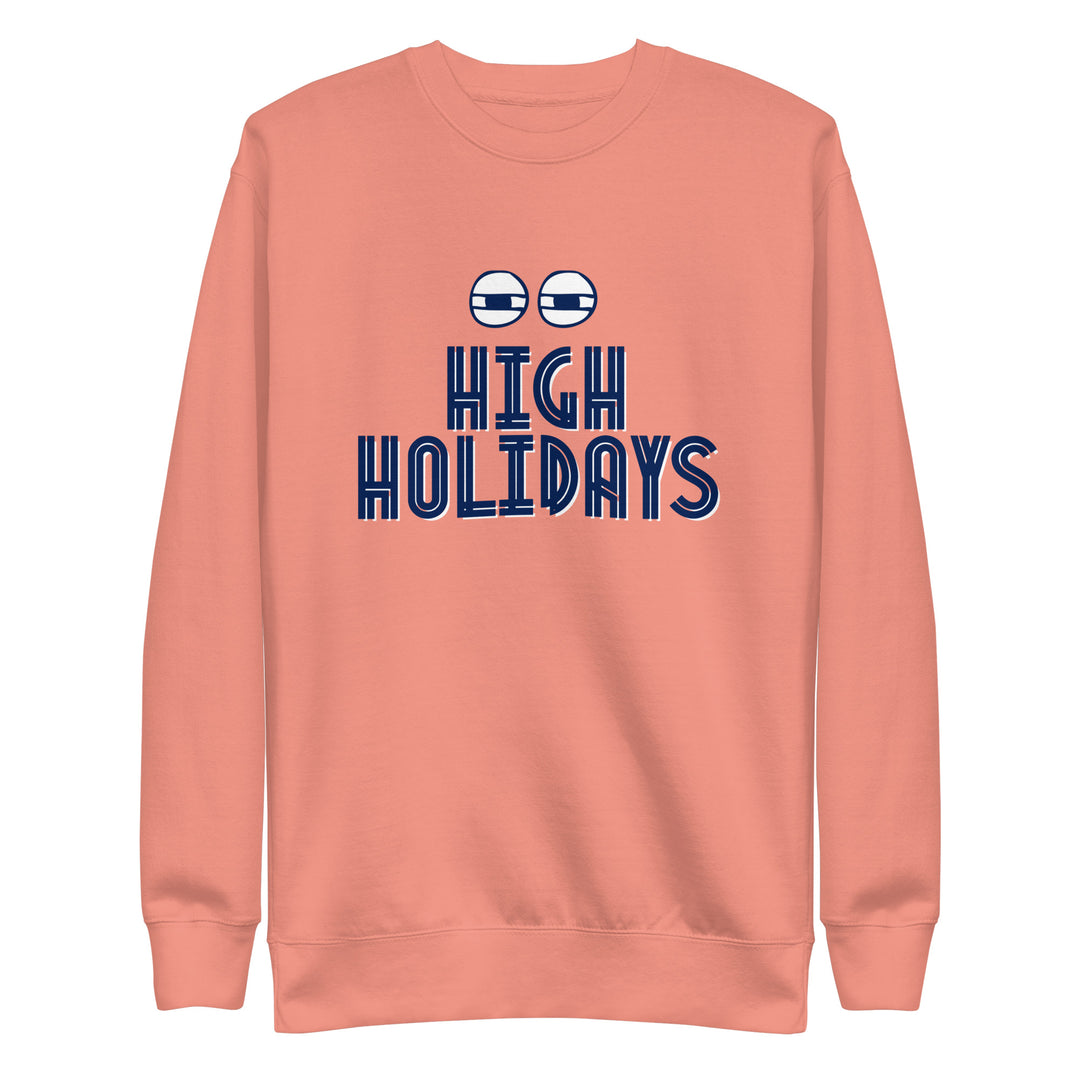 High Holidays Jewish pride sweatshirt in Dusty Rose - front view