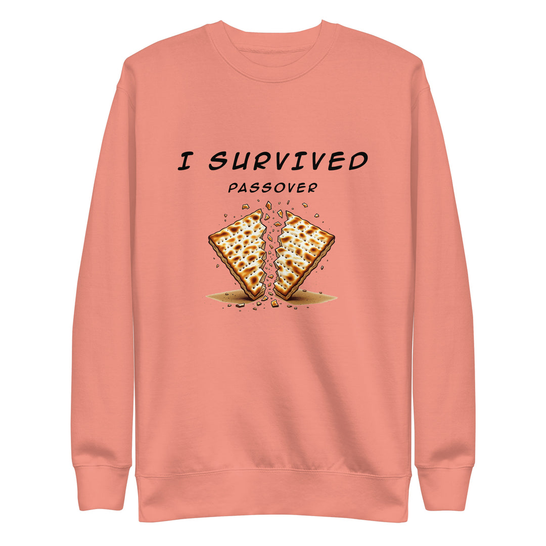 Passover Jewish pride sweatshirt in Dusty Rose - detail view