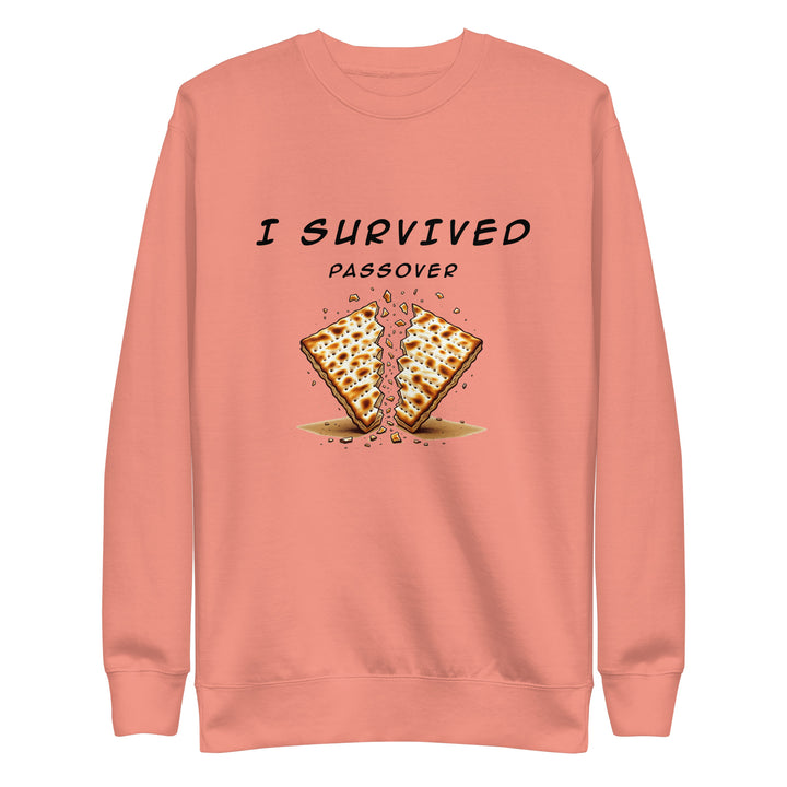 Passover Jewish pride sweatshirt in Dusty Rose - detail view