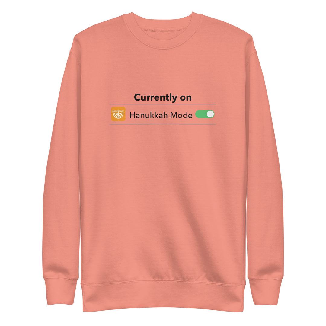 Hanukkah Mode Jewish pride sweatshirt in Dusty Rose - lifestyle shot