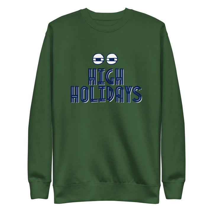 High Holidays Jewish pride sweatshirt in Forest Green - side view