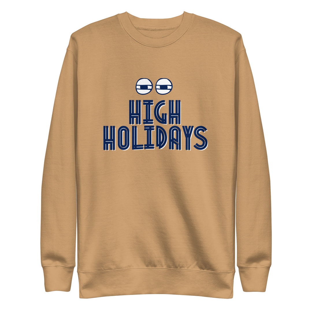 High Holidays Jewish pride sweatshirt in Khaki - back view