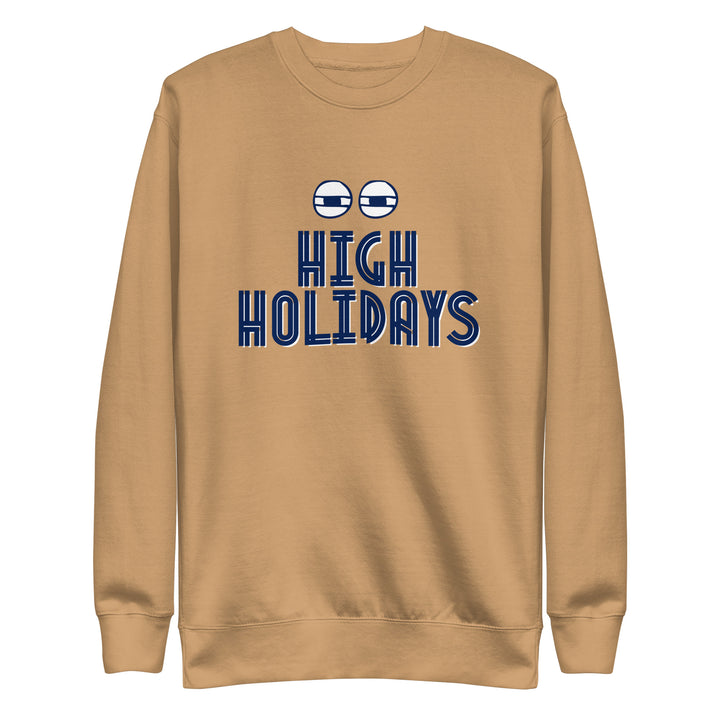 High Holidays Jewish pride sweatshirt in Khaki - back view