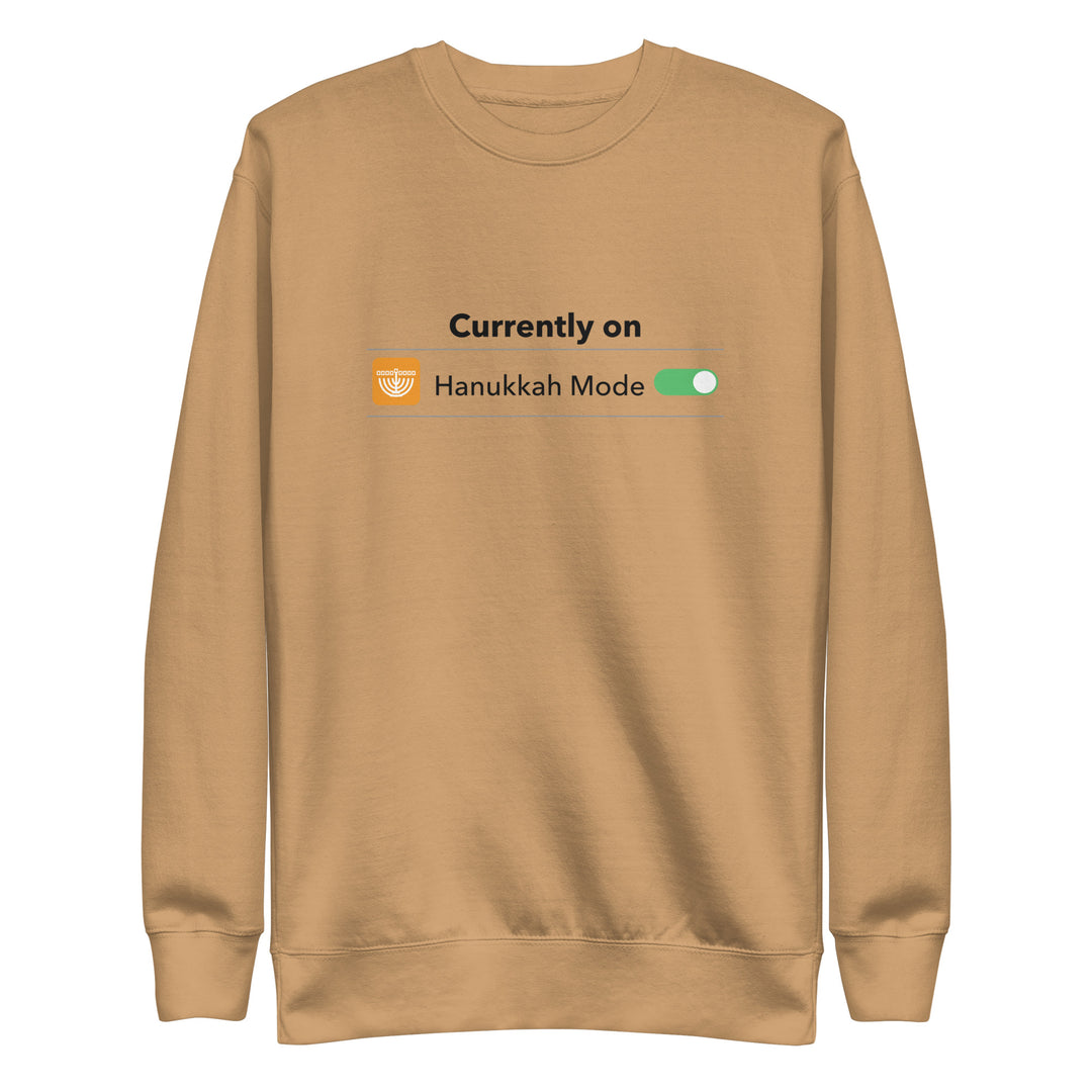 Hanukkah Mode Jewish pride sweatshirt in Khaki - side view