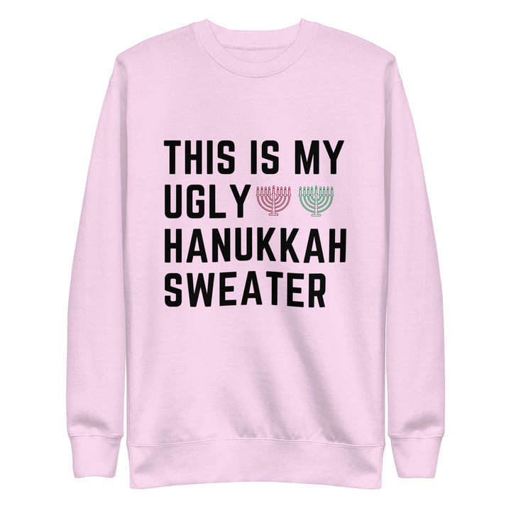 My Ugly Hanukkah Sweater funny Jewish premium sweatshirt in Lavender - front view