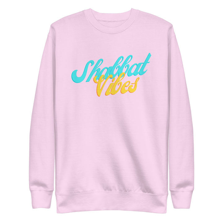 Shabbat Vibes Jewish pride sweatshirt in Lavender - close-up