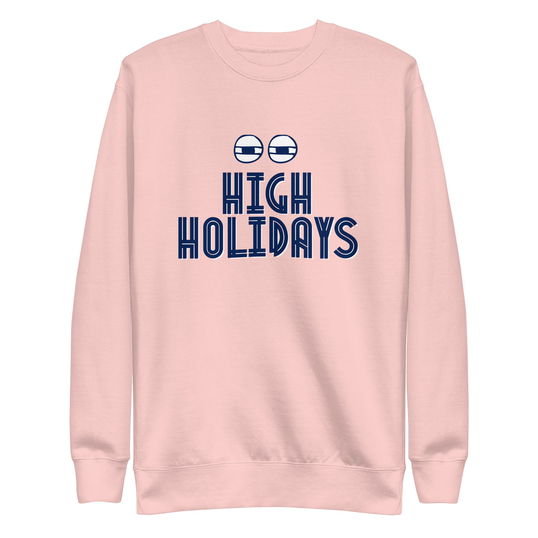 High Holidays Jewish pride sweatshirt in Light Pink - flat lay