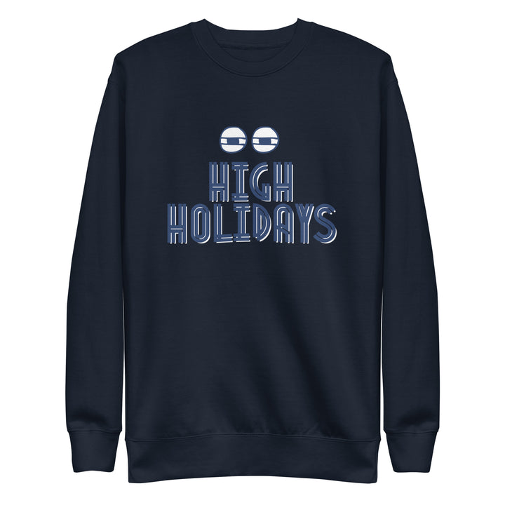 High Holidays Jewish pride sweatshirt in Navy Blazer - detail view