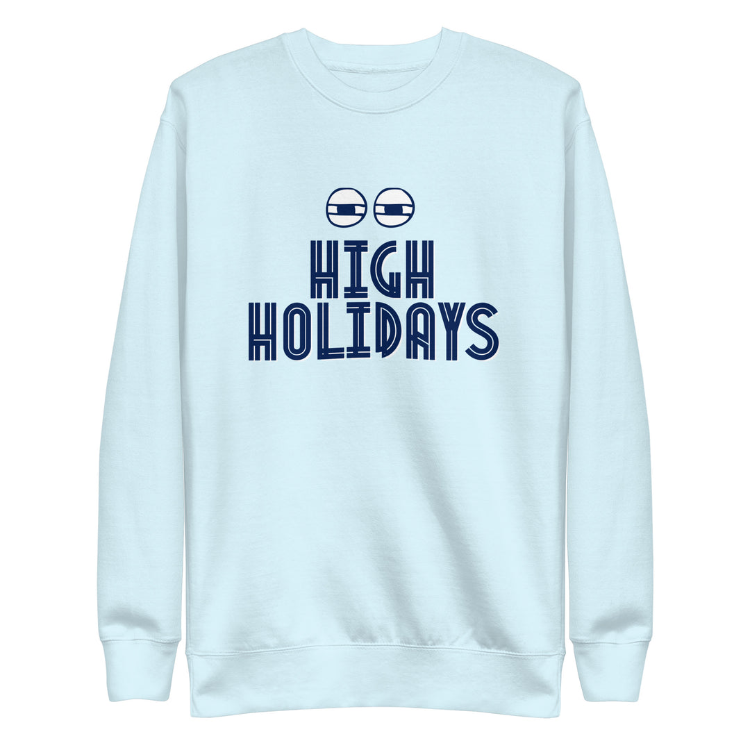 High Holidays Jewish pride sweatshirt in Sky Blue - side view