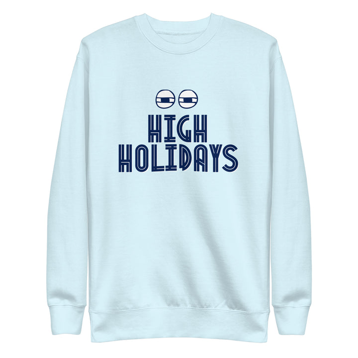 High Holidays Jewish pride sweatshirt in Sky Blue - side view
