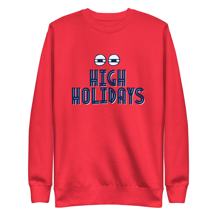 High Holidays Jewish pride sweatshirt in Team Red - folded view