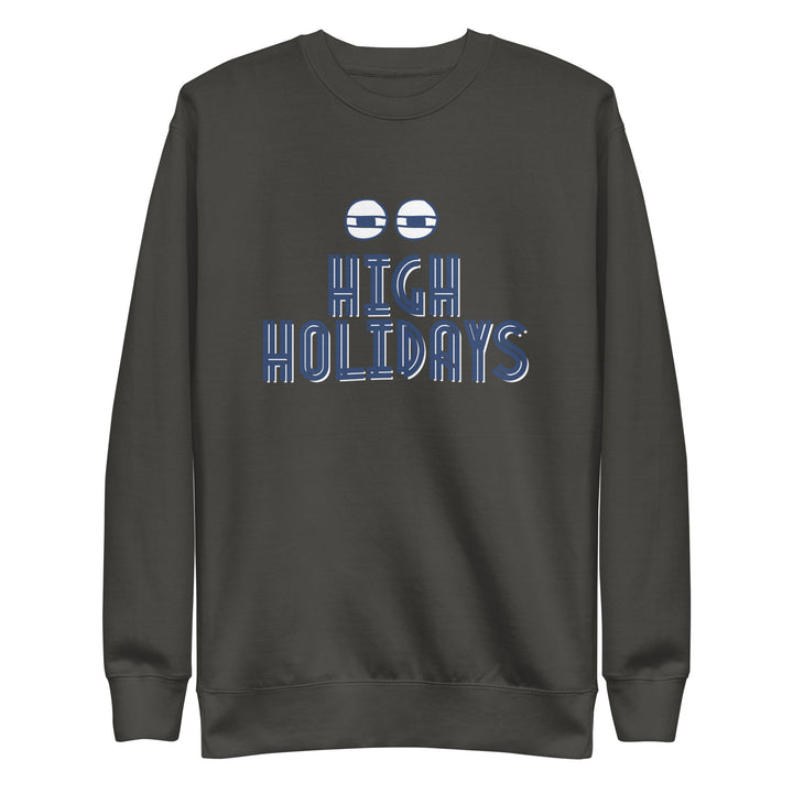 High Holidays Jewish pride sweatshirt in Vintage Black - lifestyle shot