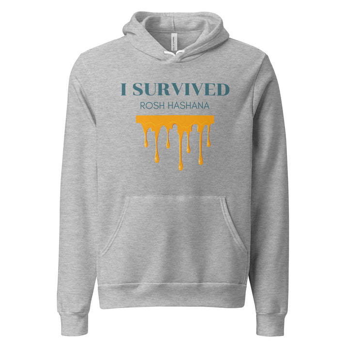 I Survived Rosh HaShana Jewish pride hoodie in Athletic Heather - lifestyle shot