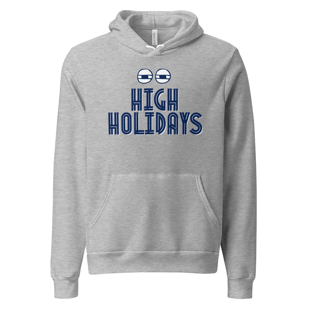 High Holidays Jewish pride hoodie in Athletic Heather - side view