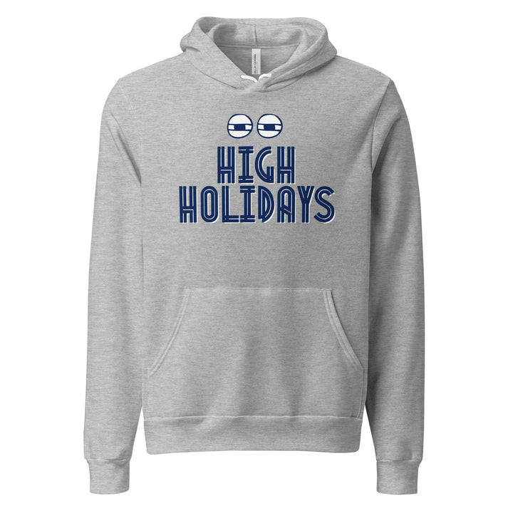 High Holidays Jewish pride hoodie in Athletic Heather - side view