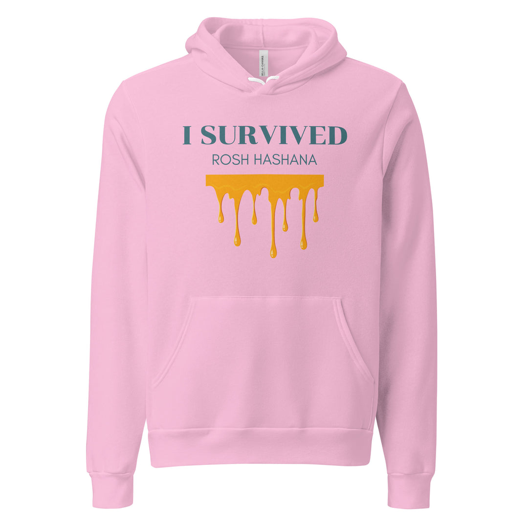 I Survived Rosh HaShana Jewish pride hoodie in Lilac - side view