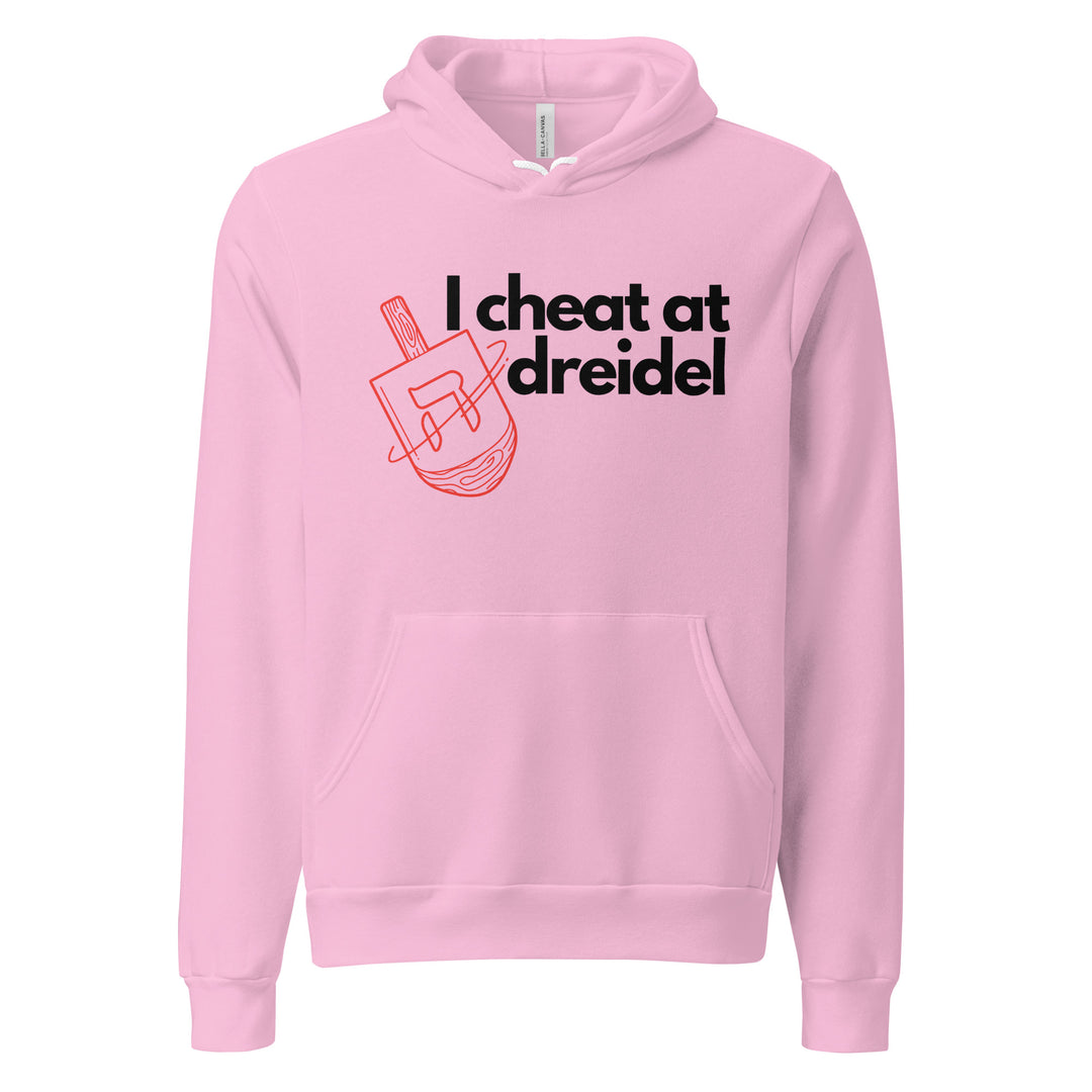 I Cheat At Dreidel Jewish pride hoodie in Lilac - close-up