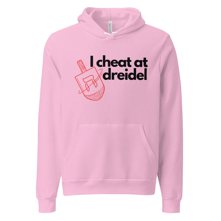 I Cheat At Dreidel Jewish pride hoodie in Lilac - close-up