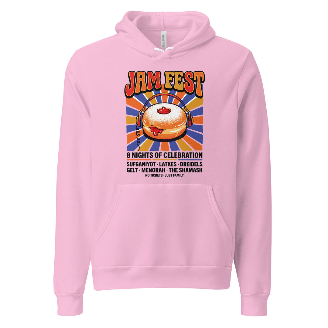 Jam Fest 8 Nights Jewish pride hoodie in Lilac - front view