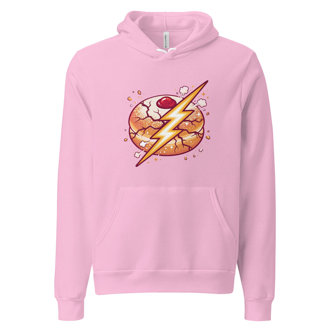 Sufganiyah Lightning Jewish pride hoodie in Lilac - back view