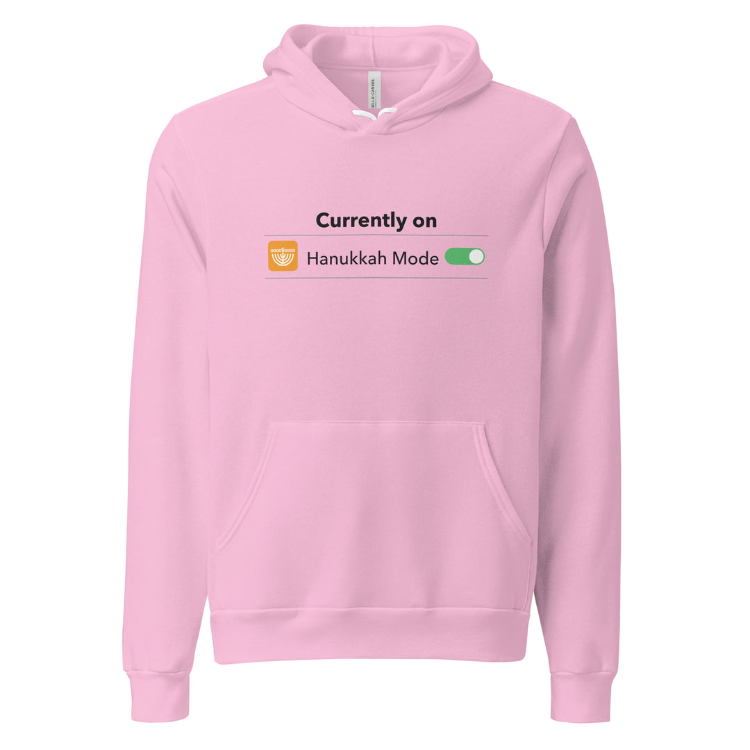 Hanukkah Mode Jewish pride hoodie in Lilac - close-up