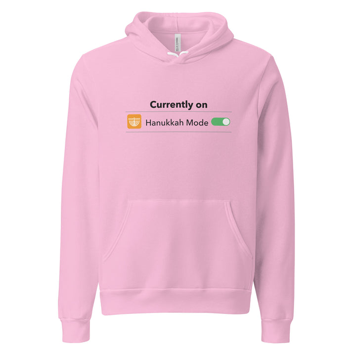 Hanukkah Mode Jewish pride hoodie in Lilac - close-up