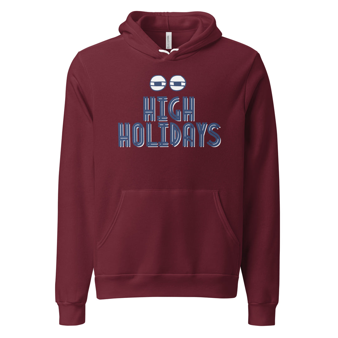 High Holidays Jewish pride hoodie in Maroon - detail view