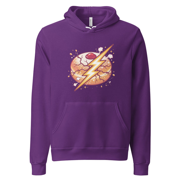 Sufganiyah Lightning Jewish pride hoodie in Team Purple - lifestyle shot