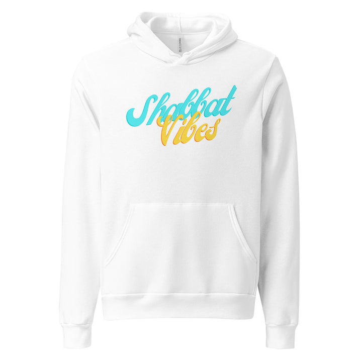 Shabbat Vibes Jewish pride hoodie in White - detail view