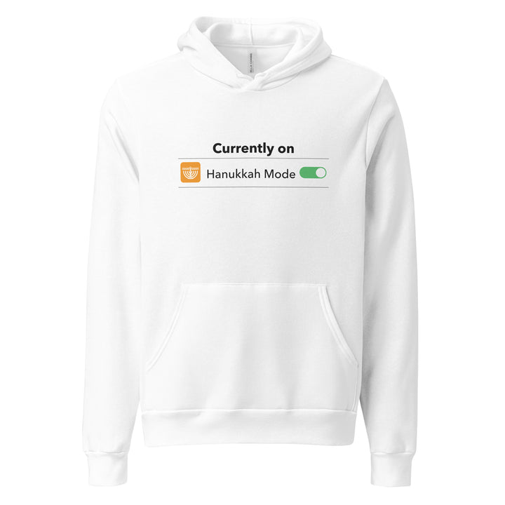 Hanukkah Mode Jewish pride hoodie in White - front view