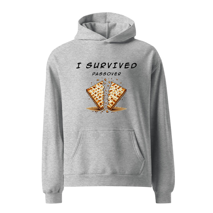 Passover Jewish pride hoodie in Athletic Heather - front view