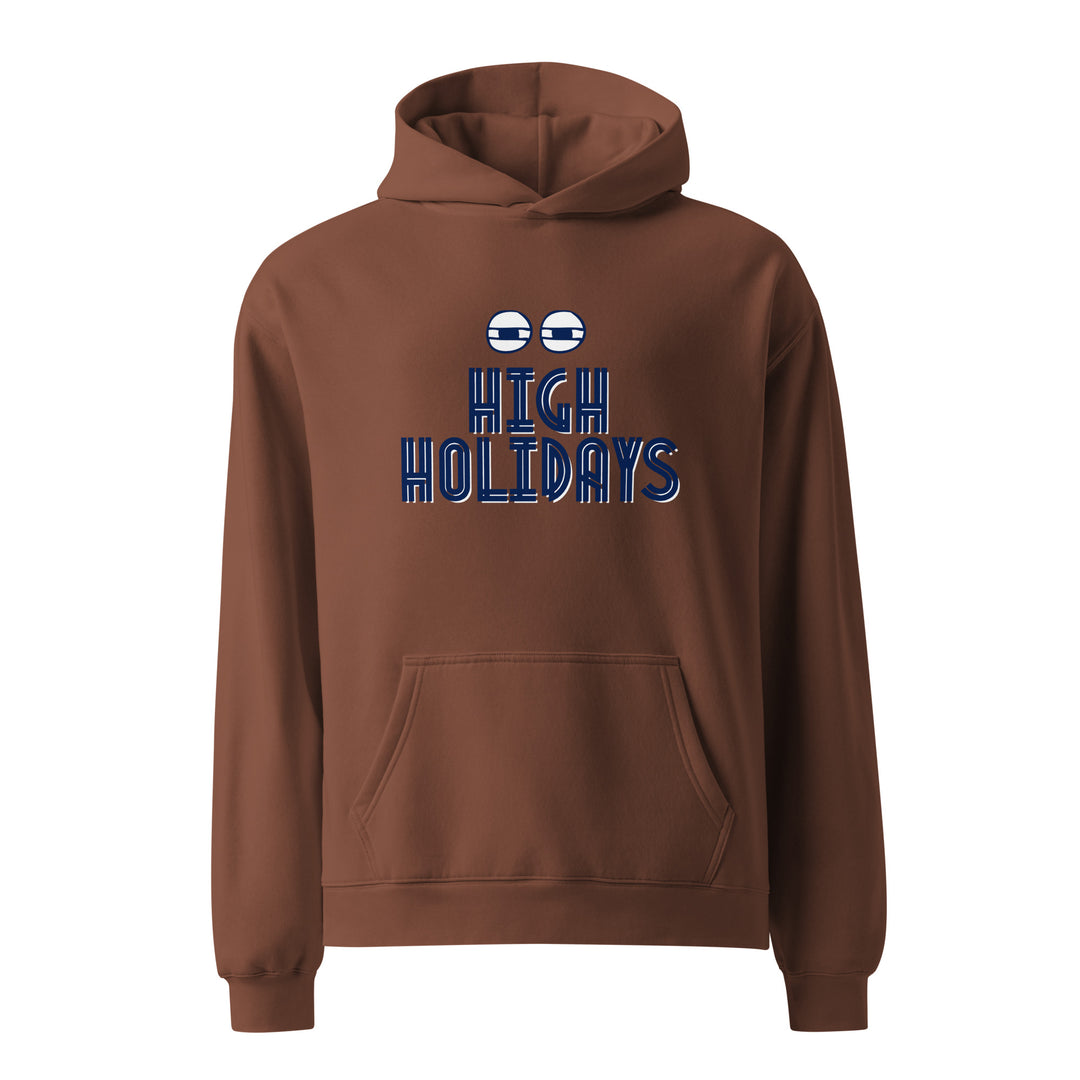 High Holidays Jewish pride hoodie in Chestnut - front view