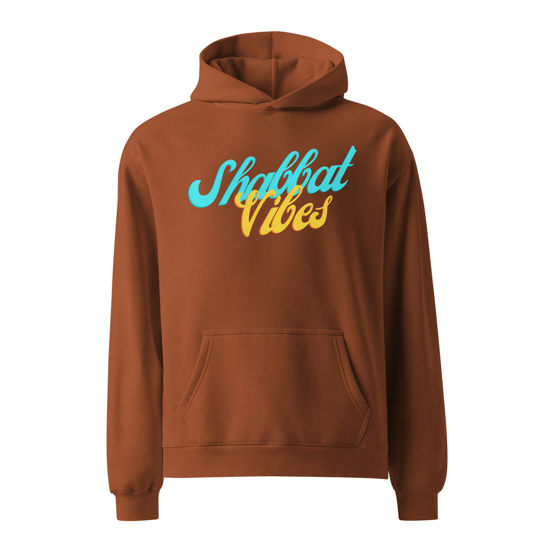 Shabbat Vibes Jewish pride hoodie in Clay - flat lay