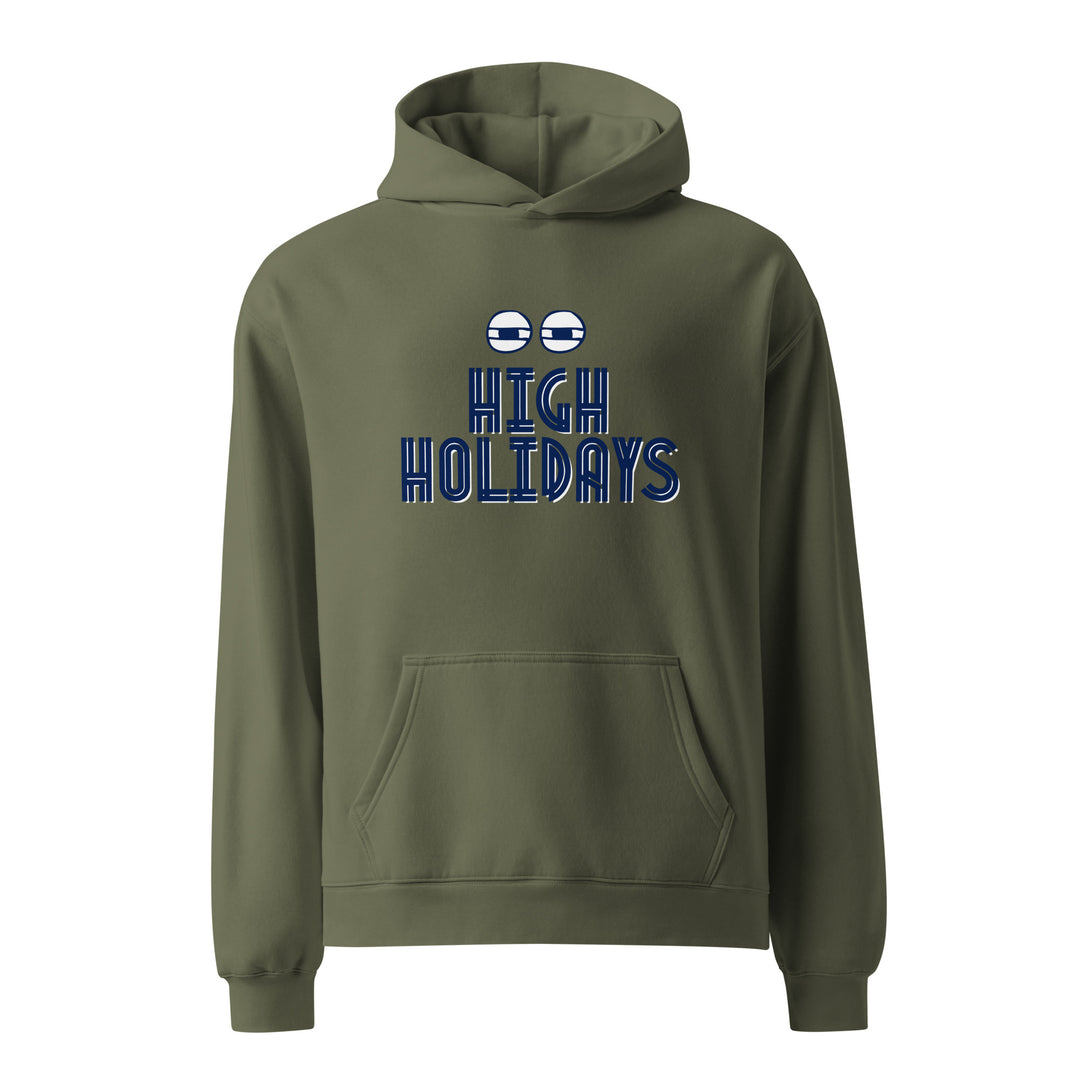 High Holidays Jewish pride hoodie in Cypress - flat lay