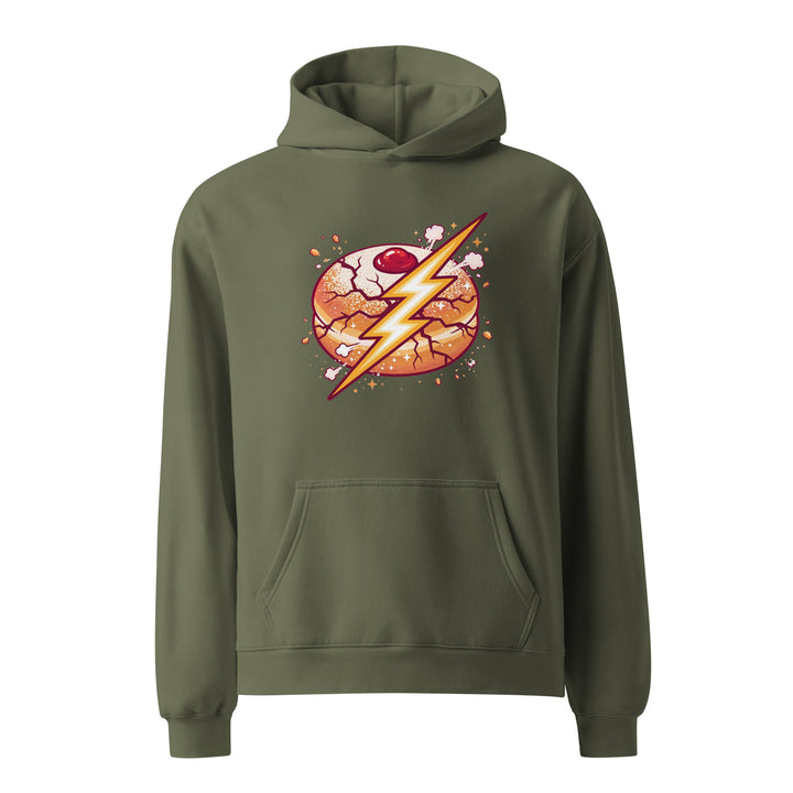 Sufganiyah Lightning Jewish pride hoodie in Cypress - lifestyle shot