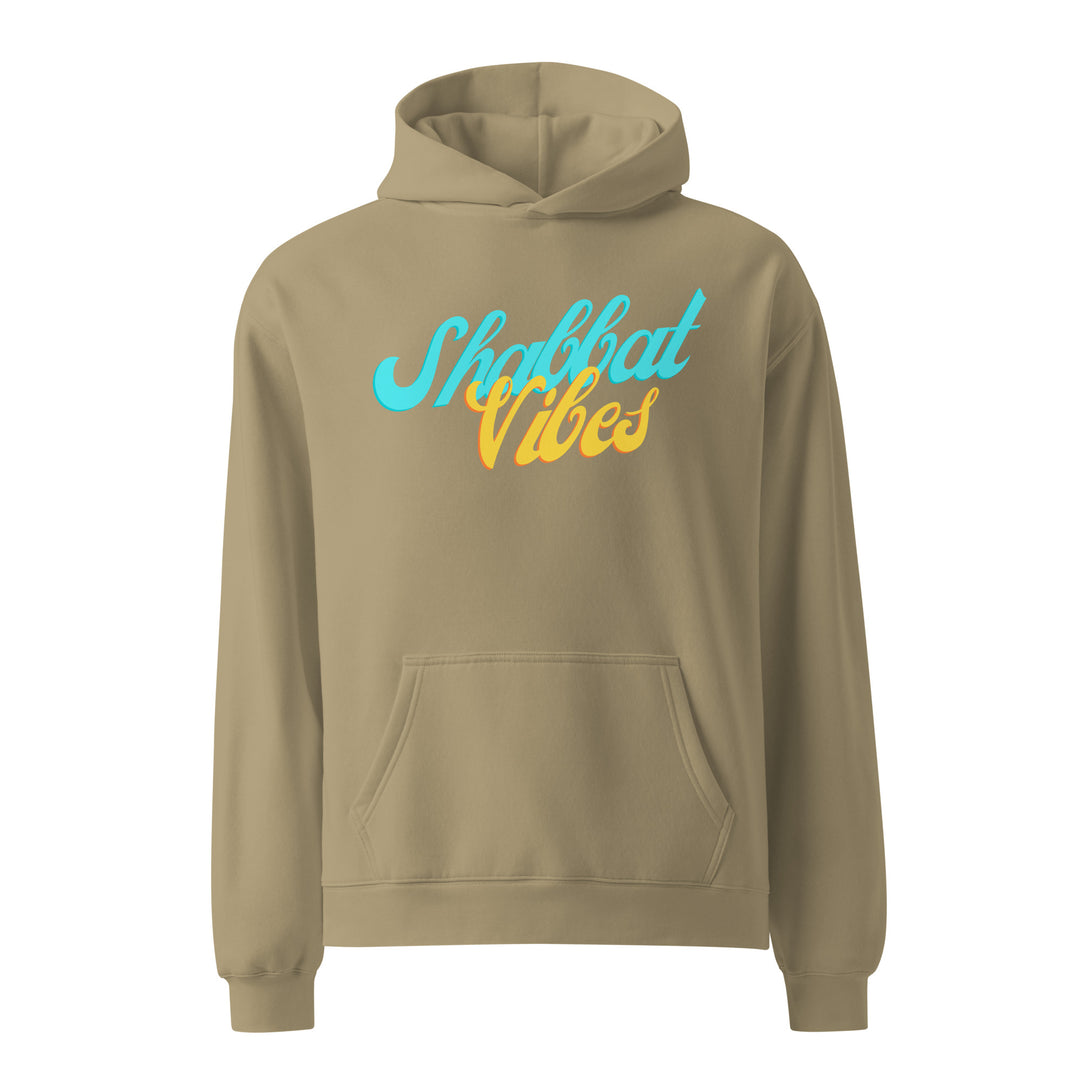 Shabbat Vibes Jewish pride hoodie in Sand - side view
