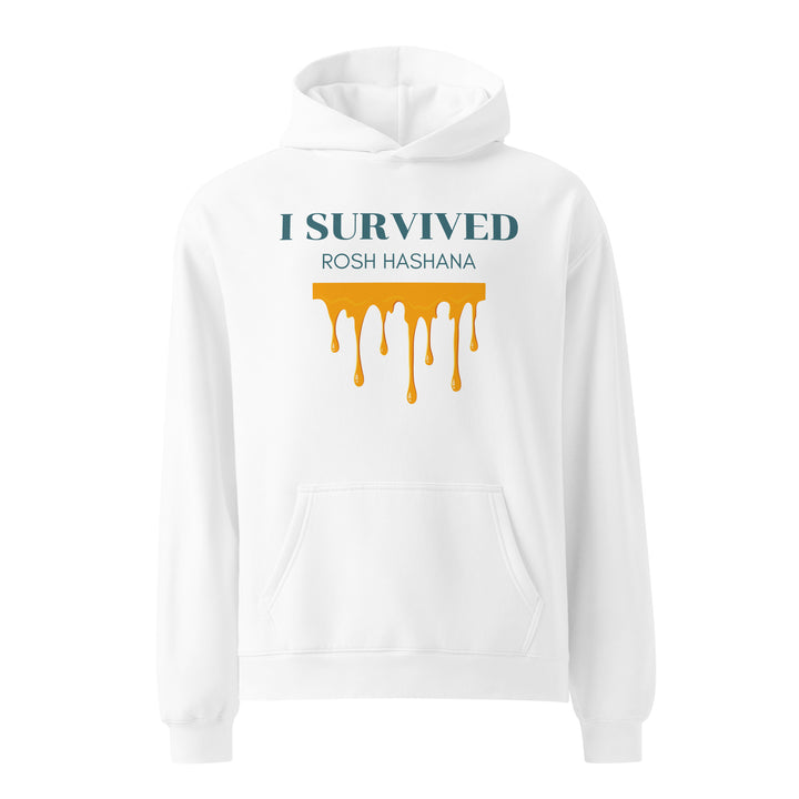 I Survived Rosh HaShana Jewish pride hoodie in White - front view
