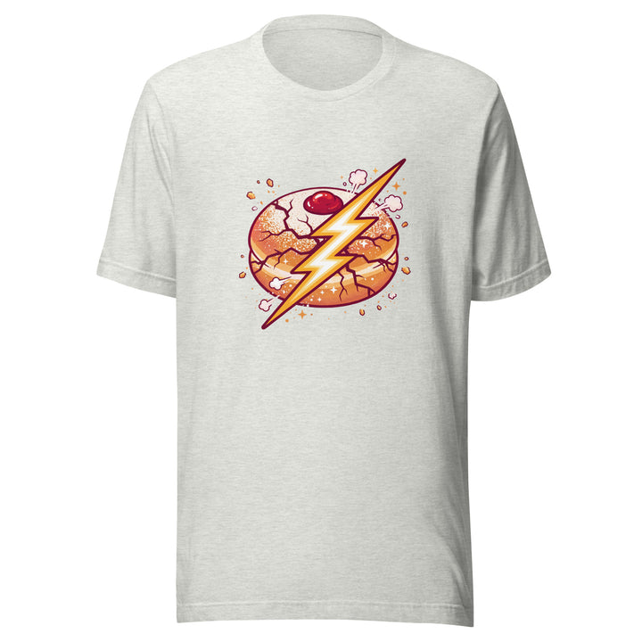 Sufganiyah Lightning Jewish pride t-shirt in Ash - detail view