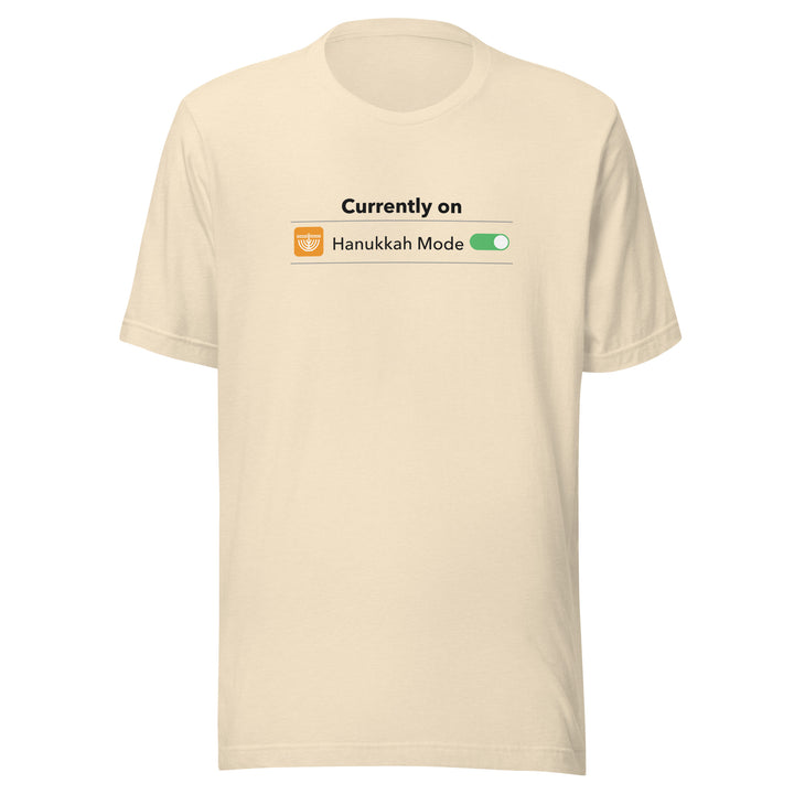 Hanukkah Mode Jewish pride t-shirt in Heather Natural - back view