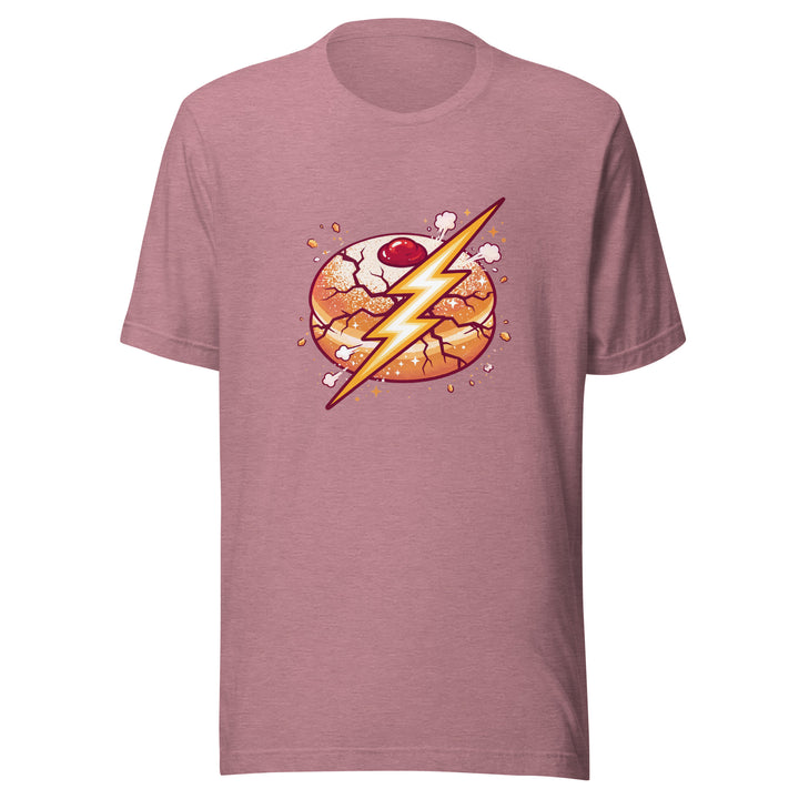 Sufganiyah Lightning Jewish pride t-shirt in Heather Orchid - front view